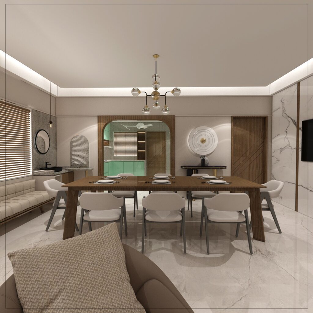 Modern living room interior design in Ahmedabad by Nirveen Interior Pvt Ltd