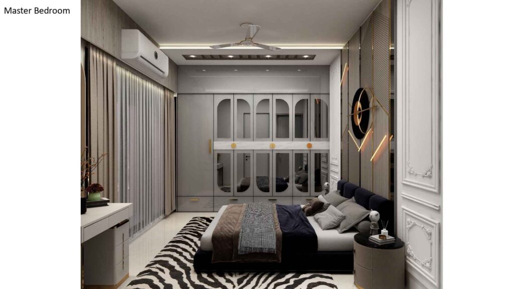 master bedroom wardrobe design Ahmedabad by Nirveen Interior Pvt Ltd