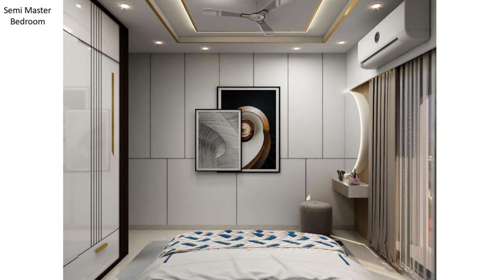 parents room wall panel design Ahmedabad by Nirveen Interior Pvt Ltd